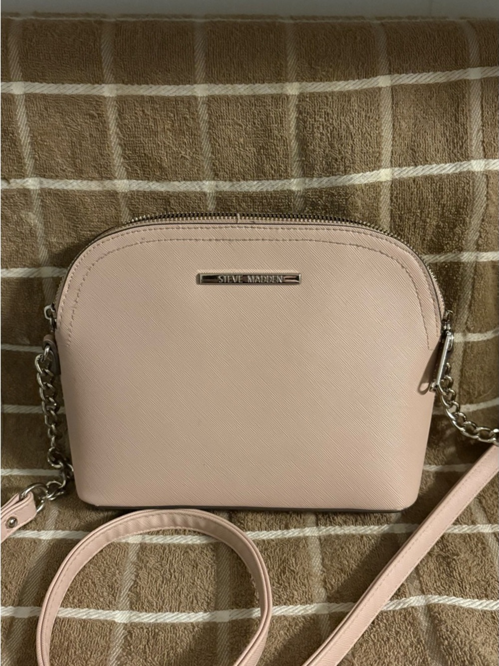 Steve Madden Blush Pink Crossbody Bag with Chain Strap